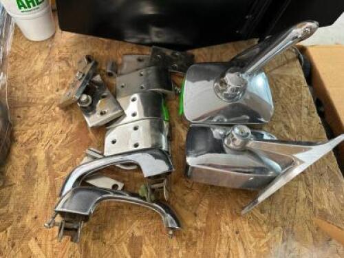 OEM 1965 TO 1966 MUSTANG DOOR HANDLES, MIRRORS, AND DOOR HINGES