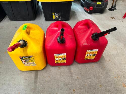 (3) PLASTIC FUEL CANS