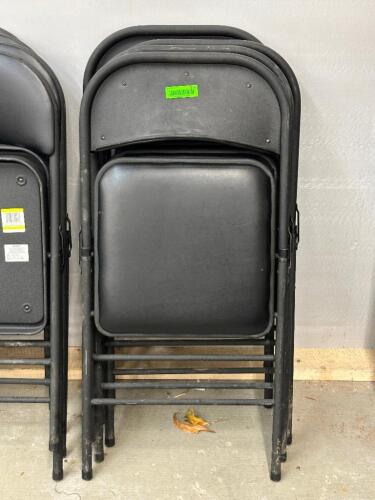 (4) METAL FOLDING CHAIRS ( BLACK )