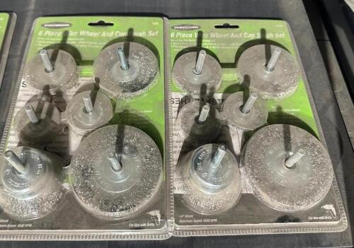 (6) 6 PIECE WHEEL AND CUP BRUSH SETS ( NEW )