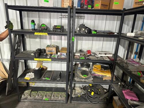 (2) 36" X 18" FIVE TIER LIGHT DUTY METAL PARTS SHELVES.