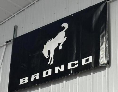 6' BLACK VINYL BRONCO BANNER