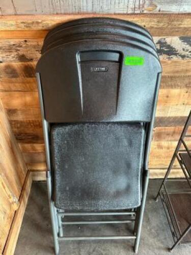 (4) LIFETIME BLACK PLASTIC FOLDING OFFICE CHAIRS
