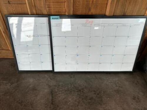 (2) DRY ERASE CALENDAR BOARDS.