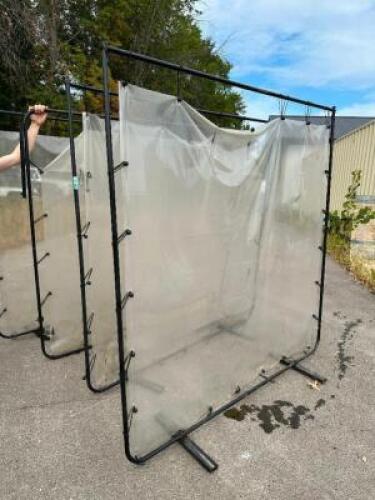 (4) PLASTIC WELDING SCREENS W/ STANDS.