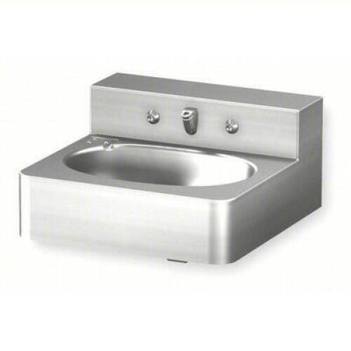 DESCRIPTION: (1) BATHROOM SINK BRAND/MODEL: ACORN #1JZL7 INFORMATION: STAINLESS STEEL, ADA COMPLIANT SIZE: 14 3/4" LONG, 4 1/2 DEEP RETAIL$: $1046.23