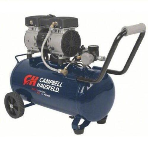 DESCRIPTION: (1) PORTABLE AIR COMPRESSOR BRAND/MODEL: CAMPBELL #54JK63 INFORMATION: QUIET, OIL FREE, 8 GAL, HOT DOG, 1 HP, 2.4 CFM @ 90 PSI RETAIL$: $