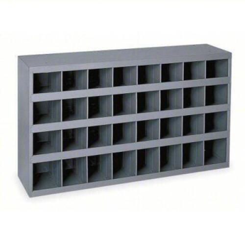 DESCRIPTION: (1) PIGEONHOLE BIN UNIT BRAND/MODEL: DURHAM MFG #5LE87 INFORMATION: GRAY. STEEL, 32 COMPARTMENTS, MUST COME IN AND INSPECT FOR SLIGHT DAM