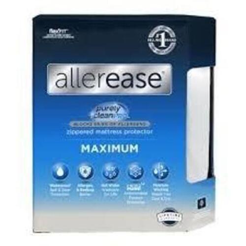 DESCRIPTION: (1) MATTRESS PROTECTOR BRAND/MODEL: ALLEREASE MAXIMUM SIZE: KING RETAIL$: $47.99 EA QTY: 1
