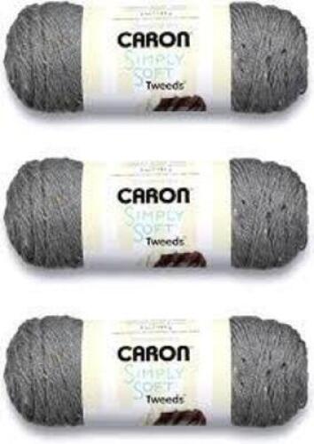 DESCRIPTION: (3) ROLLS OF YARN BRAND/MODEL: CARON SIMPLY SOFT INFORMATION: TWEEDS, GRAY SIZE: 5 OZ X 240 YDS RETAIL$: $9.99 EA QTY: 3