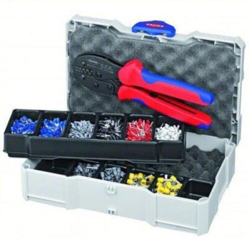 DESCRIPTION: (1) CRIMPER AND CONNECTOR KIT BRAND/MODEL: KNIPEX #21XK04 INFORMATION: INSULATED SINGLE FERRULES, INSULATED END FERRULES SINGLE RETAIL$: