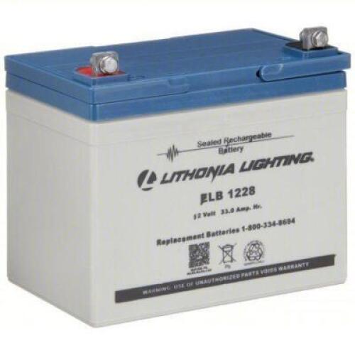 DESCRIPTION: (2) SEALED LEAD ACID BATTERY BRAND/MODEL: LITHONIA LIGHTING #4PG82 INFORMATION: 12V VOLT, 28 AH BATTERY CAPACITY SIZE: 6 1/4 IN OVERALL H
