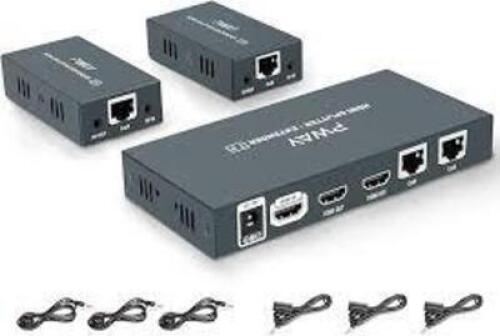 DESCRIPTION: (2) HDMI / CAT5E EXTENDER BRAND/MODEL: MCM CUSTOM AUDIO #50 15010 INFORMATION: 4X SPLITTER RETAIL$: $353.99 EA QTY: 2
