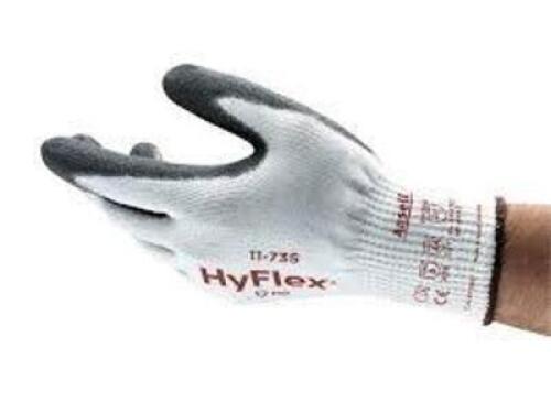 DESCRIPTION: (12) PAIRS OF CUT PROTECTION GLOVES BRAND/MODEL: HYFLEX #11 735 INFORMATION: WHITE SIZE: SIZE 11 RETAIL$: $15.68 PER PAIR QTY: 12