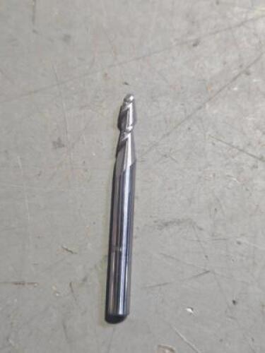 DESCRIPTION: (2) SOLID CARBIDE BALL END MILL BRAND/MODEL: ACCUPRO 07760309 SIZE: 5/32" X 3/16" X 1/2" RETAIL$: 35 QTY: 2