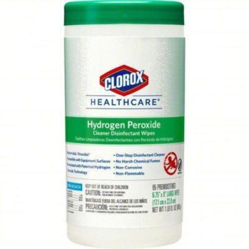 DESCRIPTION: (6) CONTAINERS OF HYDROGEN PEROXIDE DISINFECTING WIPES BRAND/MODEL: CLOROX HEALTHCARE 30824 SIZE: 6 95 CT RETAIL$: $74.62 QTY: 6