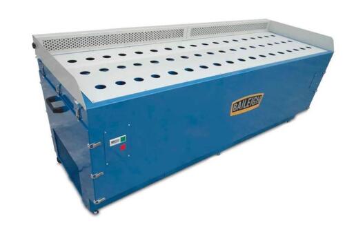 DESCRIPTION: (1) INDUSTRIAL DOWNDRAFT TABLE BRAND/MODEL: BAILEIGH/DDTM-5922 INFORMATION: .5 HP, Single Phase, 110V SIZE: 36" X 65 3/4" X RETAIL$: $3,9