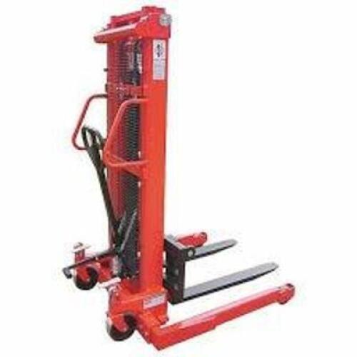 DESCRIPTION: (1) MANUAL STRADDLE STACKERBRAND/MODEL: DAYTON #4VME8INFORMATION: RED, 2000 LB CAPACITY, 2 3/4 IN TO 5 FT 3 IN, ADJSIZE: 36" X 4" FORKS, 54" X 56" X 78 1/2"RETAIL$: $1902.54 EAQTY: 1