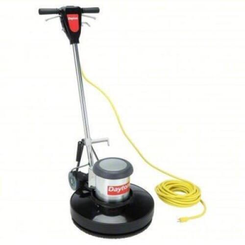 DESCRIPTION: (1) FLOOR SCRUBBER BRAND/MODEL: DAYTON #6UFR4 SIZE: 20 IN MACHINE SIZE, 1.5 HP MOTOR, 115V AC @ 15A, 60 HZ, 175 RPM BRUSH SPEED RETAIL$: