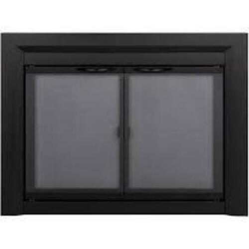 DESCRIPTION: (1) GLASS FIRESCREEN DOORS BRAND/MODEL: CARLISLE #CL-3000 INFORMATION: BLACK SIZE: SMALL RETAIL$: $319.99 EA QTY: 1