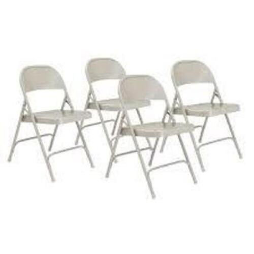 DESCRIPTION: (3) BASIC FOLDING CHAIR BRAND/MODEL: NATIONAL PUBLIC SEATING #52 INFORMATION: ALL STEEL, GRAY FRAME RETAIL$: $102.14 TOTAL QTY: 3