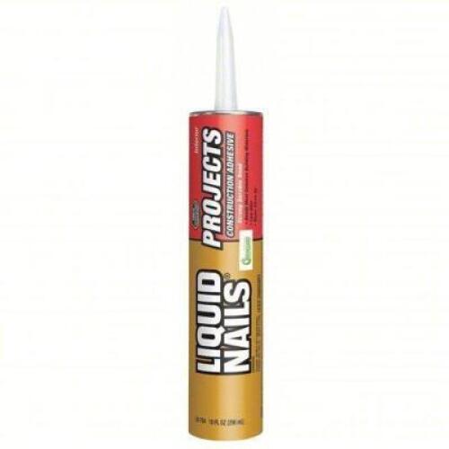 DESCRIPTION: (12) CONSTRUCTION ADHESIVE PROJECTS BRAND/MODEL: LIQUID NAILS #444D81 INFORMATION: OFF WHITE SIZE: 10 FL OZ RETAIL$: $5.20 EA QTY: 12