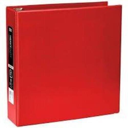 DESCRIPTION: (3) HEAVY DUTY 3 RING BINDERS INFORMATION: RED SIZE: 2" RETAIL$: $15.39 EA QTY: 3
