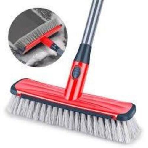 DESCRIPTION: (1) ADJUSTABLE MULTI-SURFACE STIFF BRUSH INFORMATION: RED HANDLE RETAIL$: $11.99 EA QTY: 1