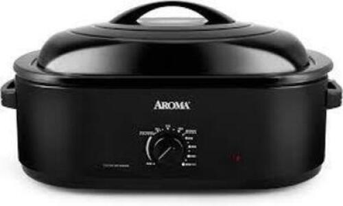 DESCRIPTION: (1) ROASTER OVEN BRAND/MODEL: AROMA INFORMATION: BLACK SIZE: 18 QT RETAIL$: $85.00 EA QTY: 1