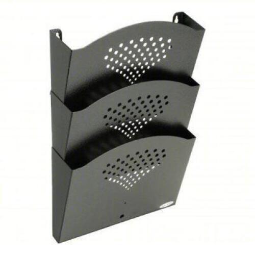 DESCRIPTION: (3) WALL FILE RACK BRAND/MODEL: SAFCO #619V93 INFORMATION: BLACK, METAL, SCREW IN RETAIL$: $99.99 EA QTY: 3