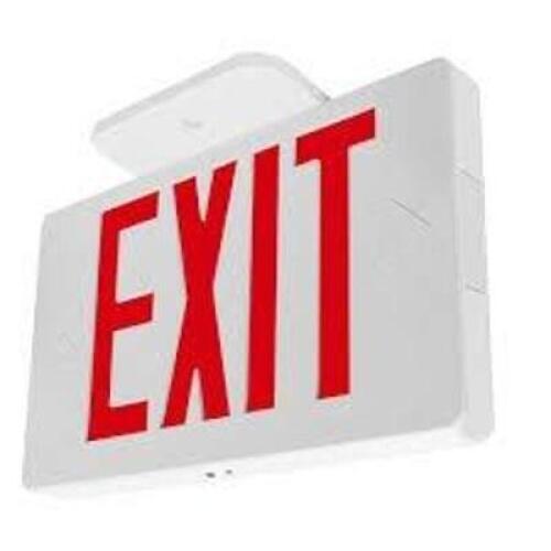 DESCRIPTION: (1) EXIT SIGN INFORMATION: WHITE AND RED RETAIL$: $32.00 EA QTY: 1
