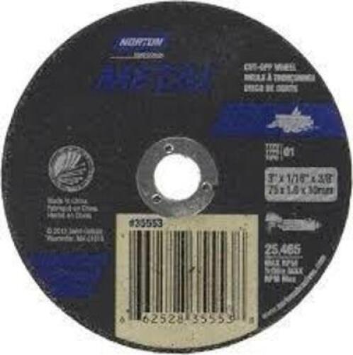 DESCRIPTION: (25) CUT OF WHEEL BRAND/MODEL: NORTON #38816 SIZE: 7X.060X1/2 RETAIL$: $36.27 TOTAL QTY: 25
