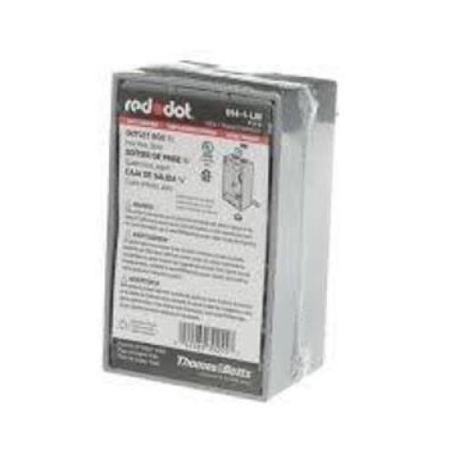 DESCRIPTION: (3) OUTLET BOX BRAND/MODEL: RED DOT #IHD4-1 SIZE: 4-9/16 IN H X 2-13/16 IN W X 2 IN D RETAIL$: $13.73 EA QTY: 3
