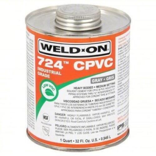 DESCRIPTION: (5) CPVC PIPE CEMENT BRAND/MODEL: WELD ON 724 SIZE: 1 PINT RETAIL$: 146.76 QTY: 5