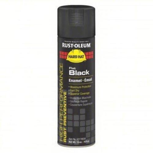 DESCRIPTION: (6) FLAT BLACK ENAMEL SPRAY PAINT BRAND/MODEL: RUS-OLEUM V2178838 SIZE: 15OZ RETAIL$: 91.26 QTY: 6