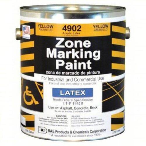 DESCRIPTION: (1) YELLOW LATEX ZONE MARKING PAINT BRAND/MODEL: RAE 4902 SIZE: 1 GAL RETAIL$: 261.02 QTY: 1