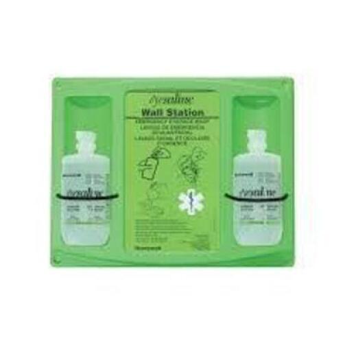 DESCRIPTION: (1) WALL MOUNTED EYEWASH STATION BRAND/MODEL: HONEYWELL EYESALINE SIZE: 2 32oz RETAIL$: 77.49 QTY: 1