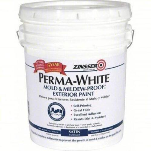 DESCRIPTION: (1) WHITE INTERIOR PAINT BRAND/MODEL: ZINSSER 02700 INFORMATION: MOLD AN DMILDEW RESISTANT SIZE: 5 GAL RETAIL$: 242.59 QTY: 1