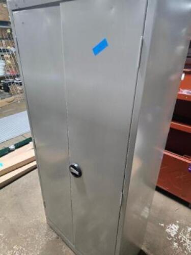 DESCRIPTION: (1) STORAGE CABINETBRAND/MODEL: TENNSCOINFORMATION: GRAY, SWING HANDLESIZE: APPROX 30" X 15" X 66"QTY: 1