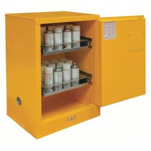 DESCRIPTION: (1) HAZARDOUS MATERIAL STORAGE CABINET BRAND/MODEL: CONDOR/491M59 INFORMATION: Undercounter, 24 Aerosol Cans SIZE: 23 in x 18 in x 35 in
