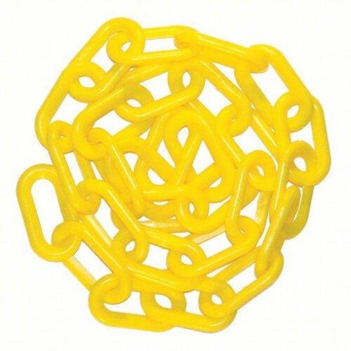 DESCRIPTION: (1) PLASTIC CHAIN BRAND/MODEL: PRODUCT NUMBER #49DM75 INFORMATION: YELLOW, POLYETHYLENE, 2.1 IN LINK OUTSIDE LG SIZE: 50 FT LG RETAIL$: $
