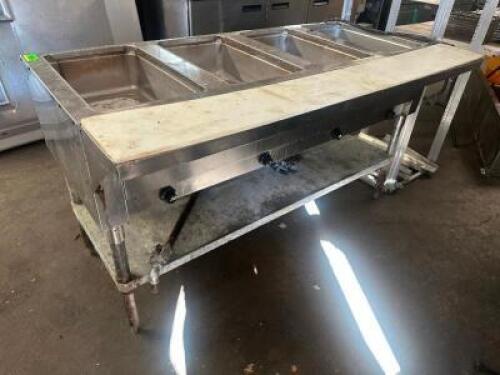 FOUR WELL ELECTRIC HOT FOOD TABLE W/ CUTTING BOARD FRONT
