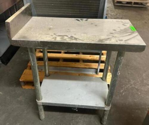 30" X 15" STAINLESS TABLE W/ 4" BACK SPLASH