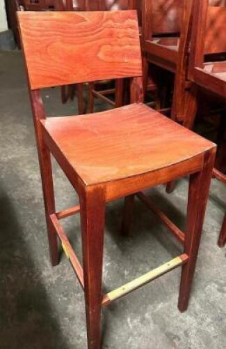 (4) 30" WOODEN BAR STOOLS W/ BACKS