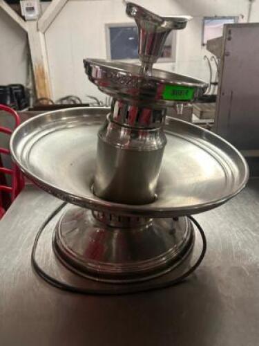 THREE TIER STAINLESS CHOCOLATE FOUNTAIN.