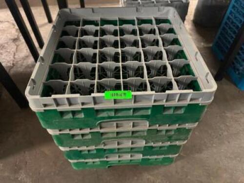 (4) GLASS RACKS
