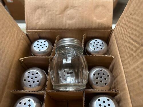 (12) GLASS PEPPER SHAKERS