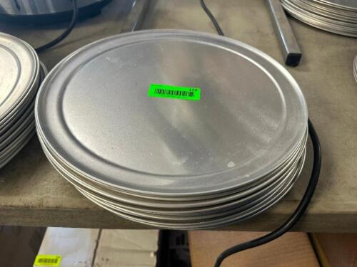 (12) 13" STAINLESS PIZZA PANS