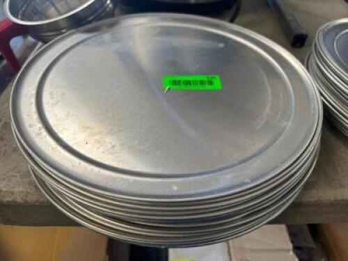 (12) 13" STAINLESS PIZZA PANS