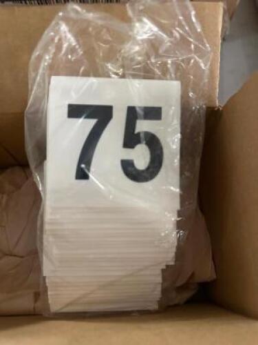 (1) SET OF TABLE TENT NUMBERS.